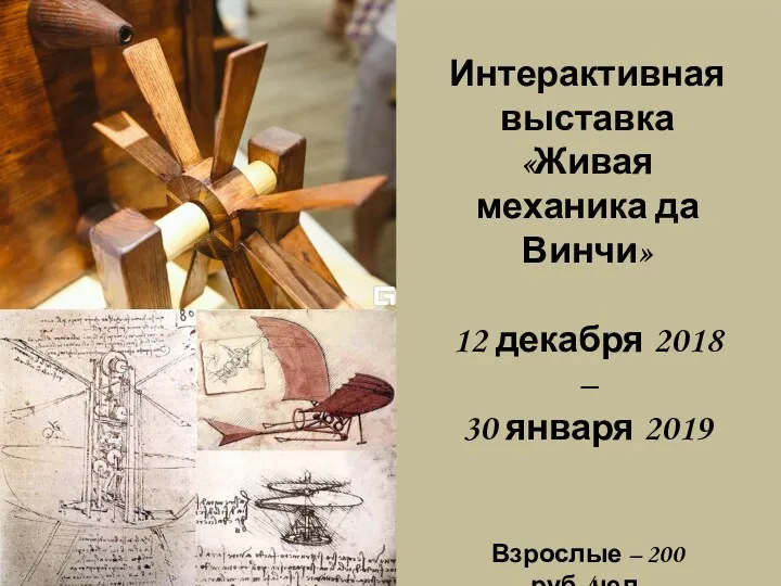 Интерактивная выставка «Живая механика да Винчи» 12 декабря 2018 –