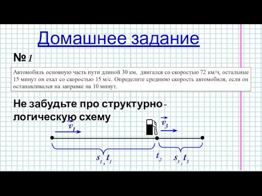 Автомобиль основную часть пути длиной 30 км, двигался со скоростью