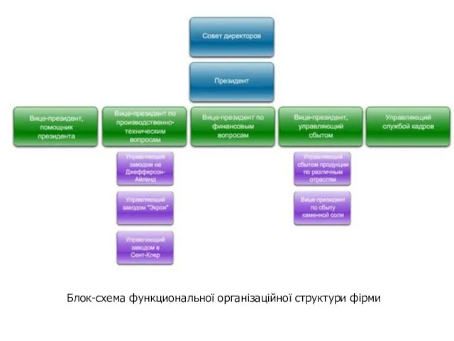 Блок-схема функциональної організаційної структури фірми