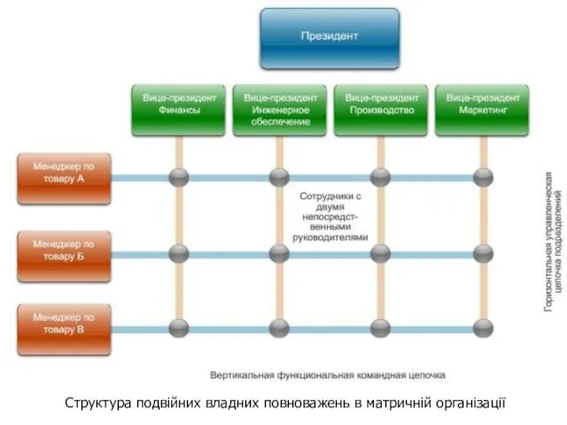 Структура подвійних владних повноважень в матричній організації