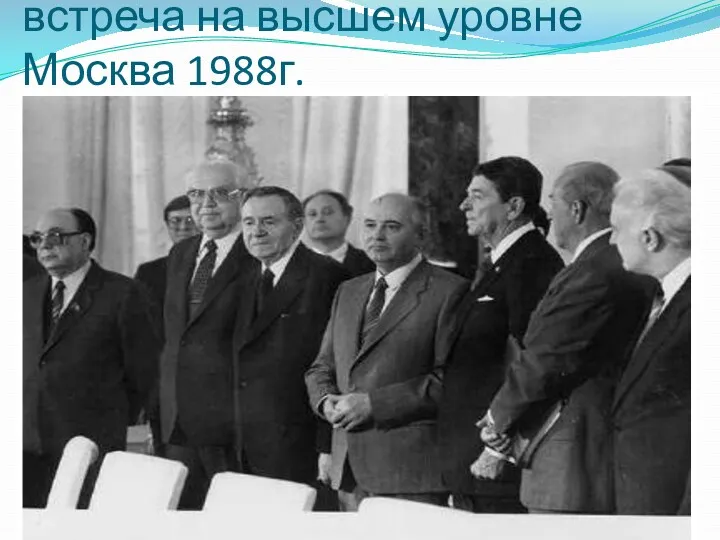 Советско-американская встреча на высшем уровне Москва 1988г.