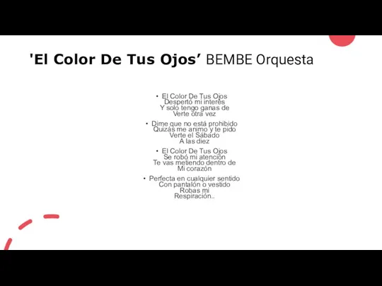 'El Color De Tus Ojos’ BEMBE Orquesta El Color De