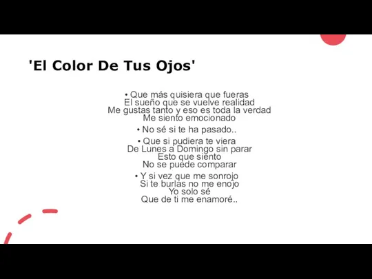 'El Color De Tus Ojos' Que más quisiera que fueras