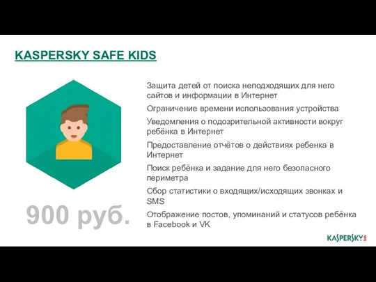 KASPERSKY SAFE KIDS Защита детей от поиска неподходящих для него сайтов и информации