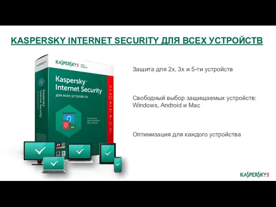 KASPERSKY INTERNET SECURITY ДЛЯ ВСЕХ УСТРОЙСТВ Защита для 2х, 3х