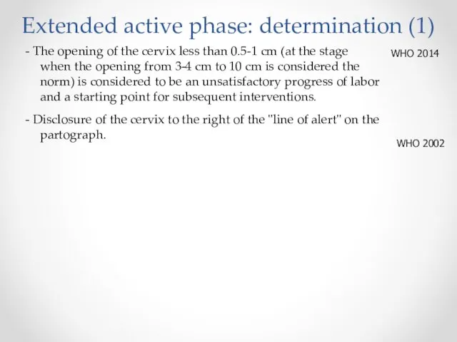 Extended active phase: determination (1) - The opening of the