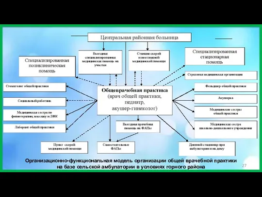 Организационно-функциональная модель организации общей врачебной практики на базе сельской амбулатории в условиях горного района