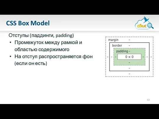 CSS Box Model Отступы (паддинги, padding) Промежуток между рамкой и