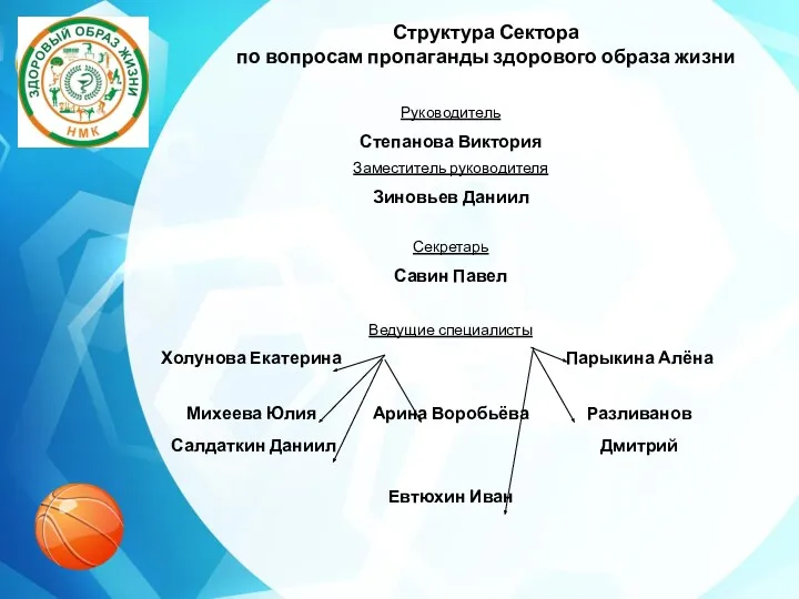 Структура Сектора по вопросам пропаганды здорового образа жизни