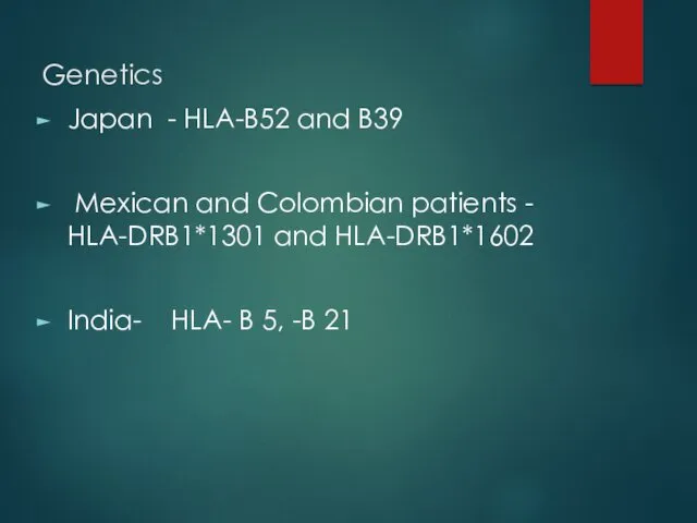 Genetics Japan - HLA-B52 and B39 Mexican and Colombian patients