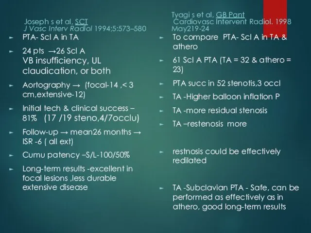 Joseph s et al, SCT J Vasc Interv Radiol 1994;5:573–580