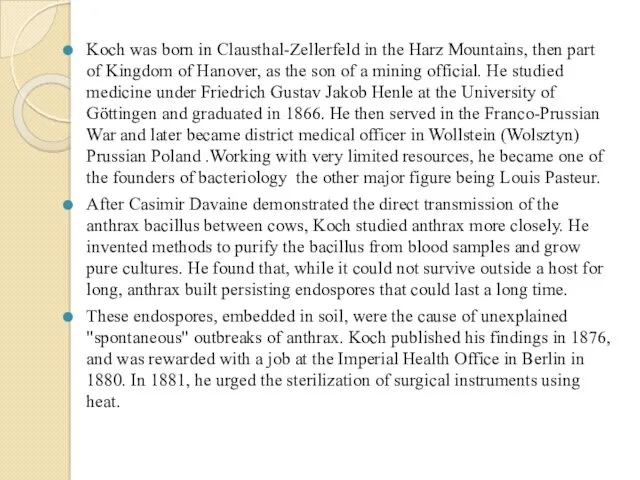 Koch was born in Clausthal-Zellerfeld in the Harz Mountains, then