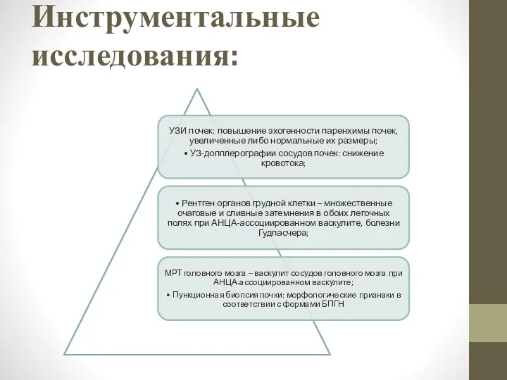 Инструментальные исследования: