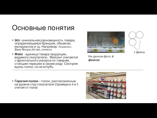 Основные понятия SKU –уникальная разновидность товара, определяющаяся брендом, объемом, материалом