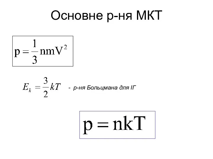 Основне р-ня МКТ - р-ня Больцмана для ІГ