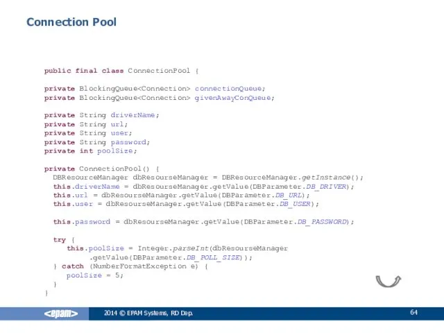 Connection Pool 2014 © EPAM Systems, RD Dep. public final