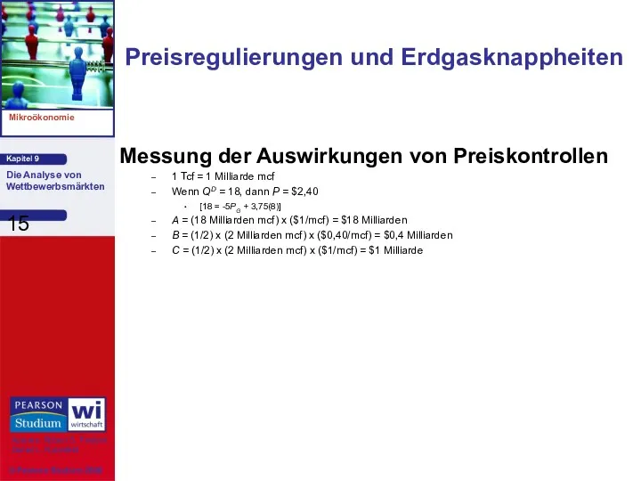 Messung der Auswirkungen von Preiskontrollen 1 Tcf = 1 Milliarde