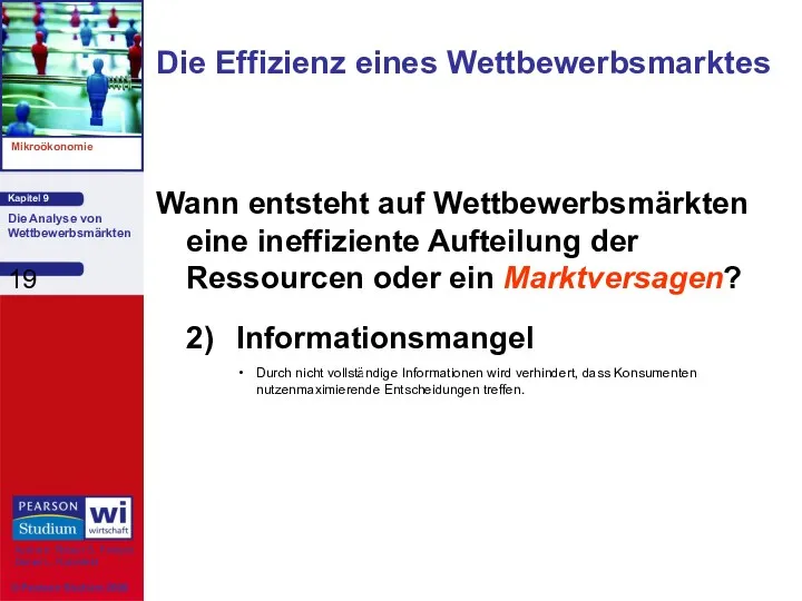 Die Effizienz eines Wettbewerbsmarktes Wann entsteht auf Wettbewerbsmärkten eine ineffiziente