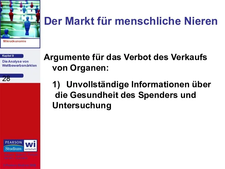 Argumente für das Verbot des Verkaufs von Organen: 1) Unvollständige