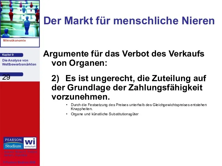 Argumente für das Verbot des Verkaufs von Organen: 2) Es