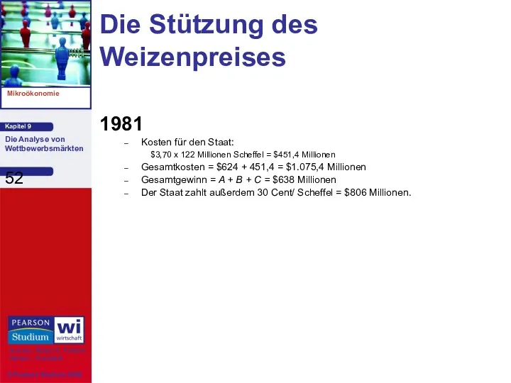 Die Stützung des Weizenpreises 1981 Kosten für den Staat: $3,70