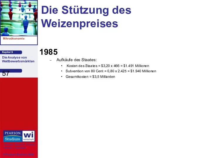 Die Stützung des Weizenpreises 1985 Aufkäufe des Staates: Kosten des