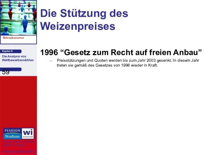 Die Stützung des Weizenpreises 1996 “Gesetz zum Recht auf freien