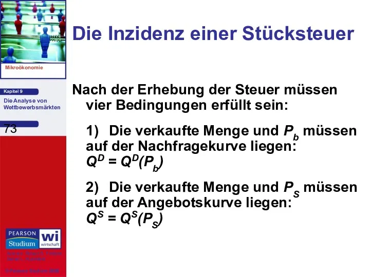 Die Inzidenz einer Stücksteuer Nach der Erhebung der Steuer müssen