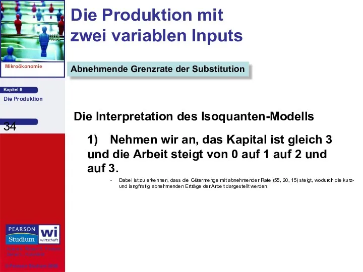 Die Interpretation des Isoquanten-Modells 1) Nehmen wir an, das Kapital