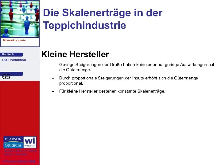 Die Skalenerträge in der Teppichindustrie Kleine Hersteller Geringe Steigerungen der