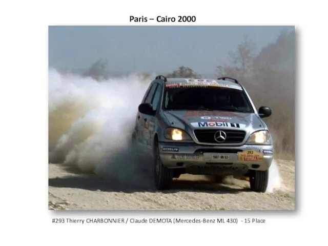 Paris – Cairo 2000 #293 Thierry CHARBONNIER / Claude DEMOTA (Mercedes-Benz ML 430) - 15 Place