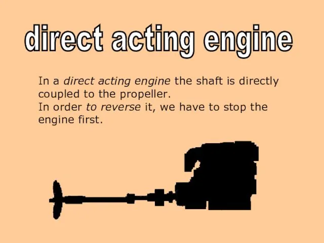 In a direct acting engine the shaft is directly coupled