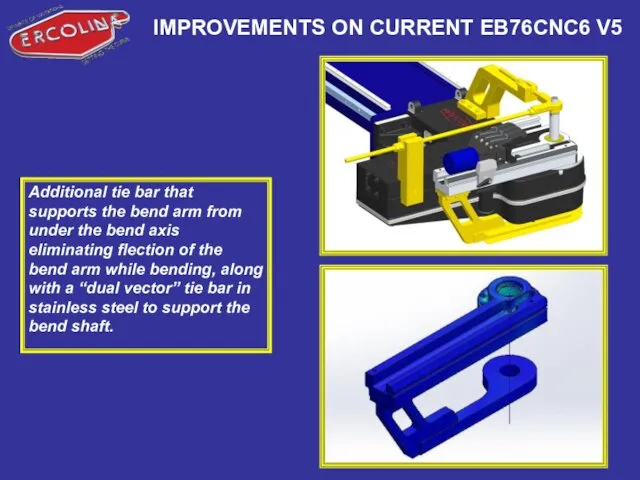 IMPROVEMENTS ON CURRENT EB76CNC6 V5 Additional tie bar that supports