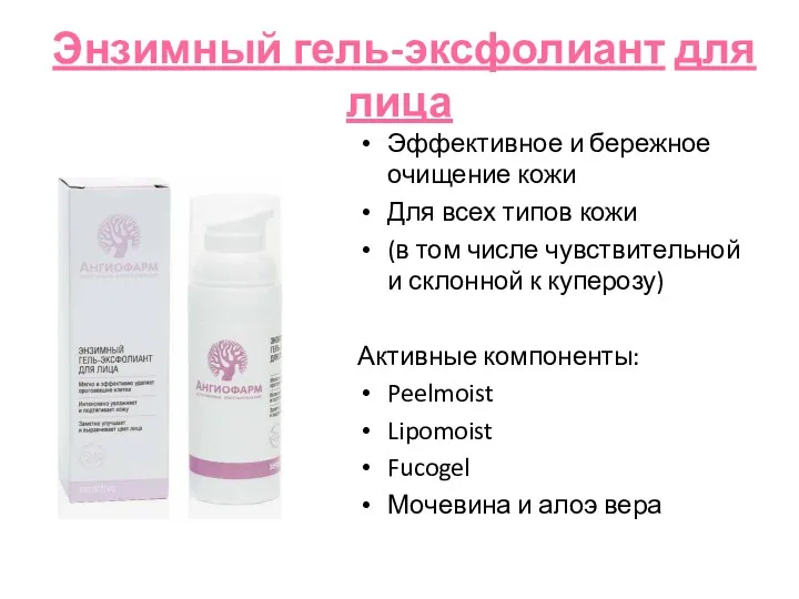 Энзимный гель-эксфолиант для лица Эффективное и бережное очищение кожи Для