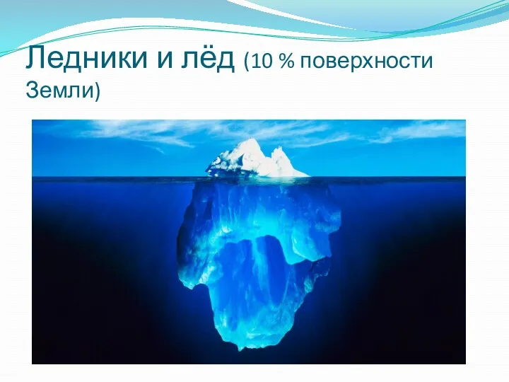 Ледники и лёд (10 % поверхности Земли)