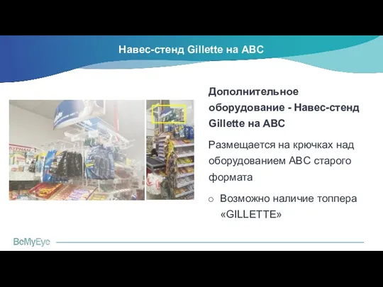 Навес-стенд Gillette на АВС Дополнительное оборудование - Навес-стенд Gillette на АВС Размещается на