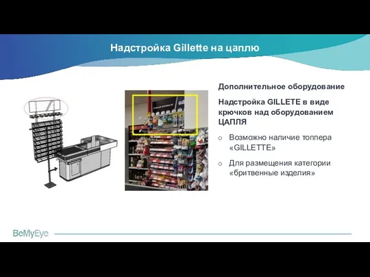 Надстройка Gillette на цаплю Дополнительное оборудование Надстройка GILLETE в виде крючков над оборудованием