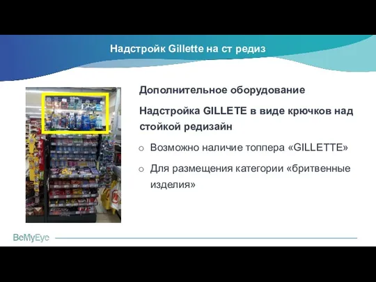 Надстройк Gillette на ст редиз Дополнительное оборудование Надстройка GILLETE в виде крючков над