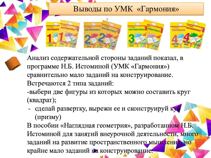 Выводы по УМК «Гармония» Анализ содержательной стороны заданий показал, в