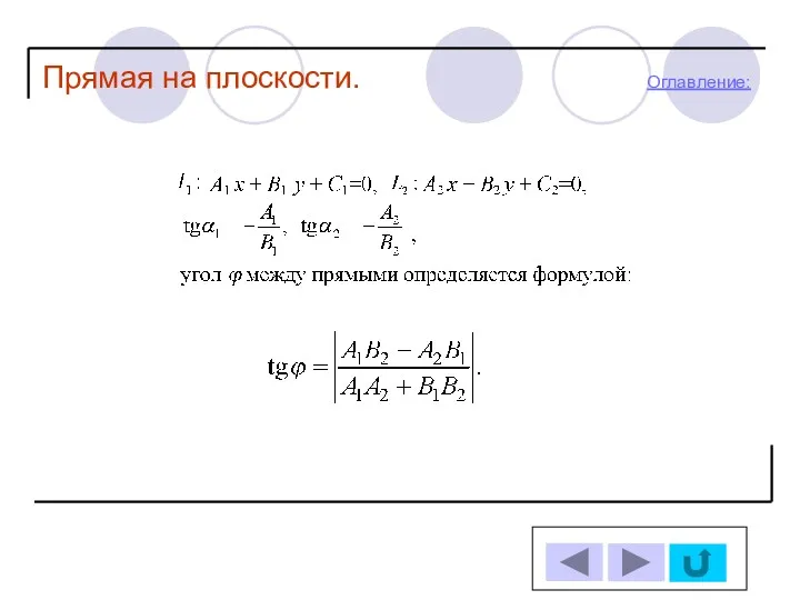 Прямая на плоскости. Оглавление: