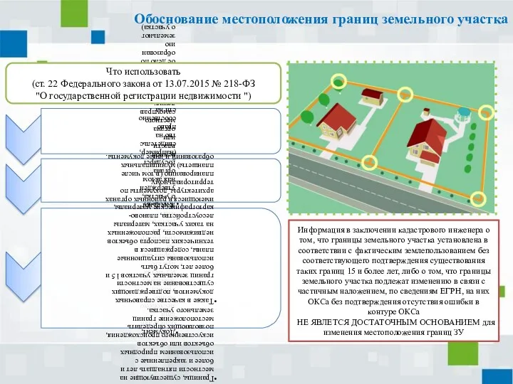 Обоснование местоположения границ земельного участка Что использовать (ст. 22 Федерального закона от 13.07.2015