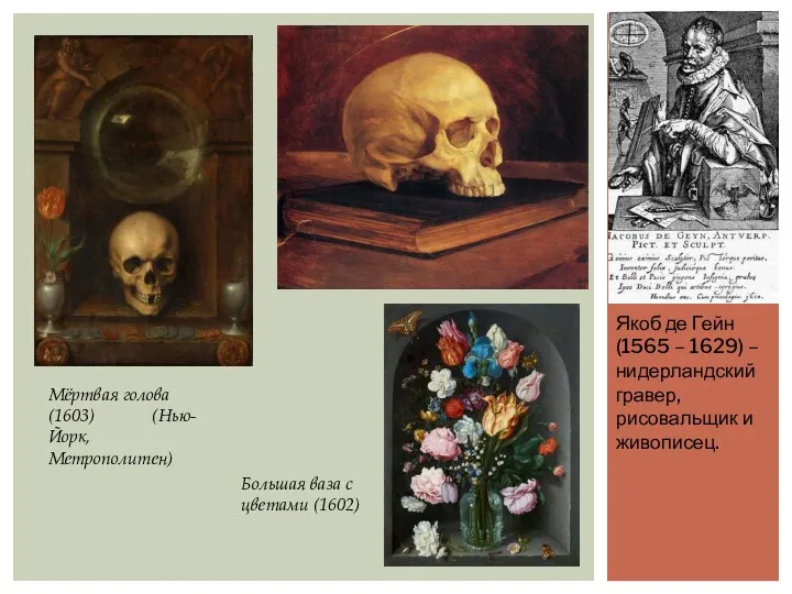Мёртвая голова (1603) (Нью-Йорк, Метрополитен) Якоб де Гейн (1565 –