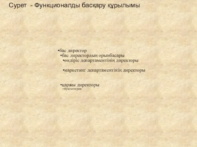 Сурет - Функционалды басқару құрылымы бас директор бас директордың орынбасары