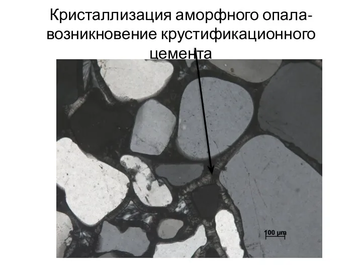 Кристаллизация аморфного опала- возникновение крустификационного цемента