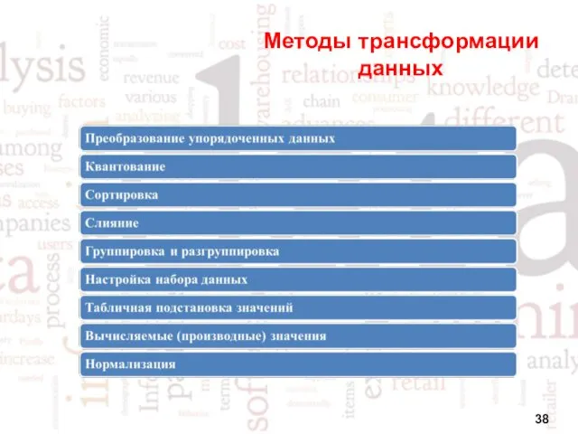 Методы трансформации данных