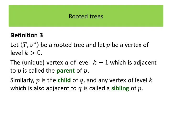 Rooted trees