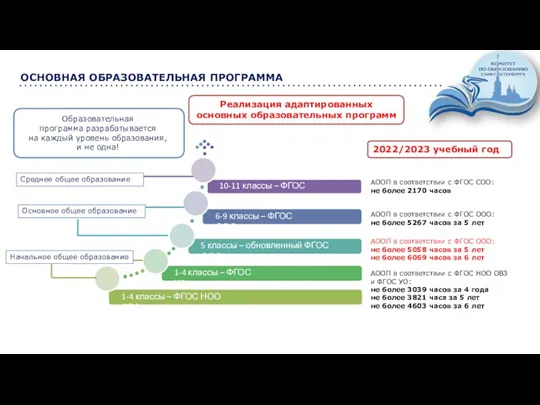 ОСНОВНАЯ ОБРАЗОВАТЕЛЬНАЯ ПРОГРАММА Образовательная программа разрабатывается на каждый уровень образования,