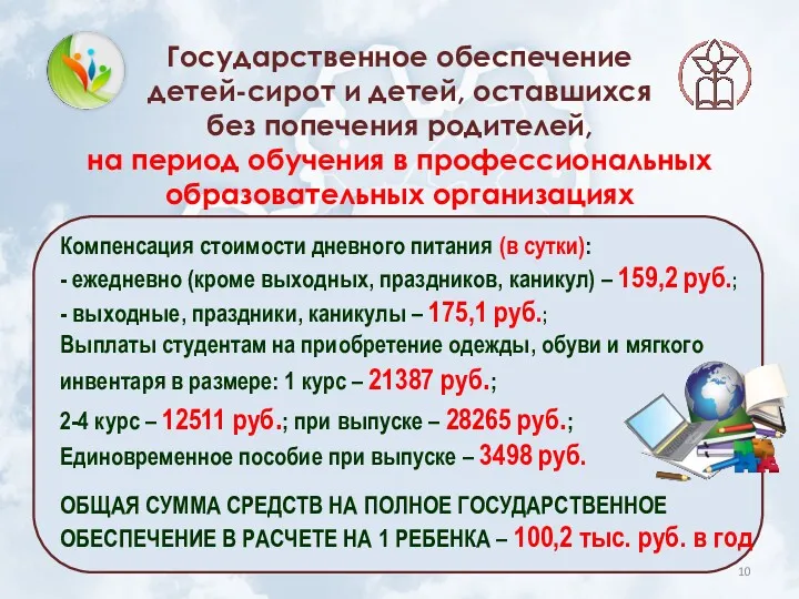 Государственное обеспечение детей-сирот и детей, оставшихся без попечения родителей, на