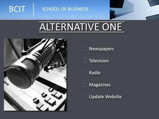 Alternative 1 Newspapers TV Radio Magazines Update website