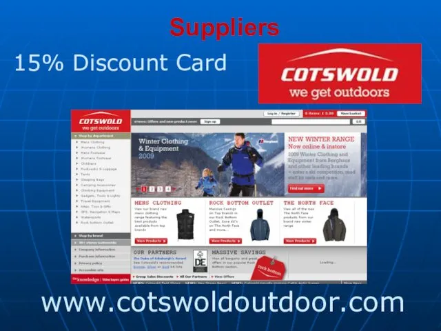 Suppliers 15% Discount Card www.cotswoldoutdoor.com